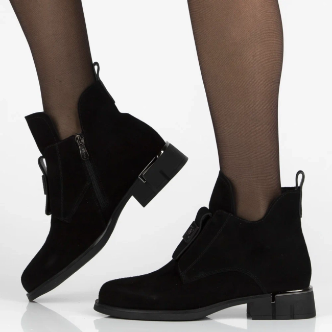 Skórzane botki Filippo DBT7244/25 BK czarne