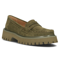 Skórzane półbuty na platformie Filippo DP4586/23 KH khaki