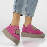 Leather sneakers Filippo DP6119/25 FH fuchsia