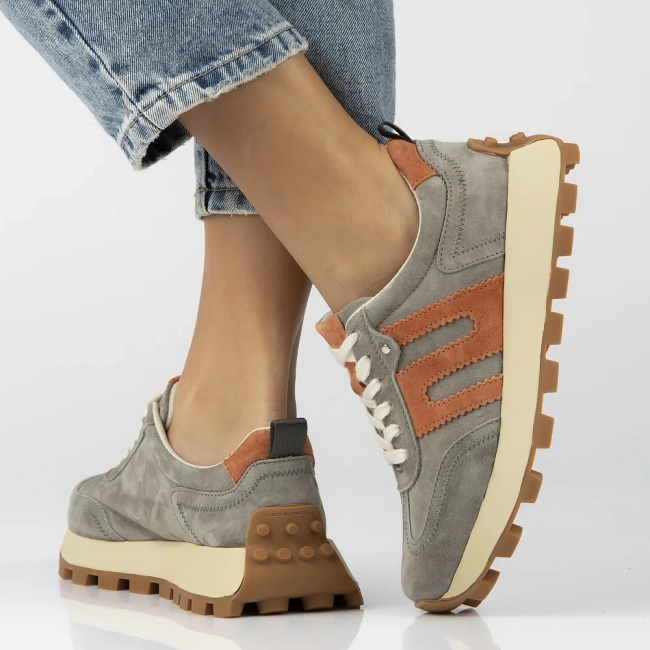 Skórzane sneakersy Filippo DP6743/25 KH OR khaki