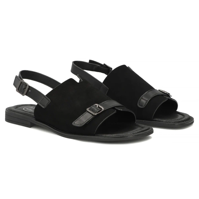 Skórzane sandały Filippo DS7757/26 BK czarne