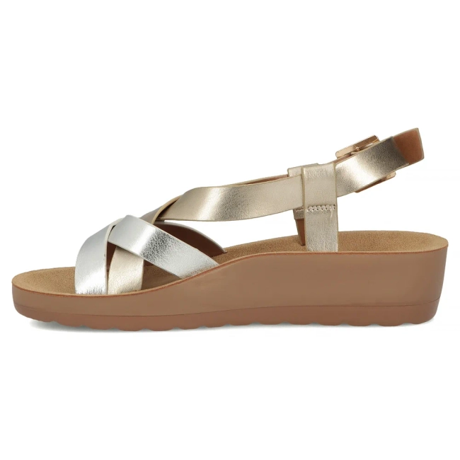 Sandały na koturnie Filippo DS7903/26 GO złote