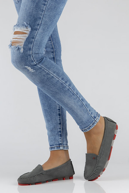 Leather loafers Filippo DP2037/22 GR RD grey