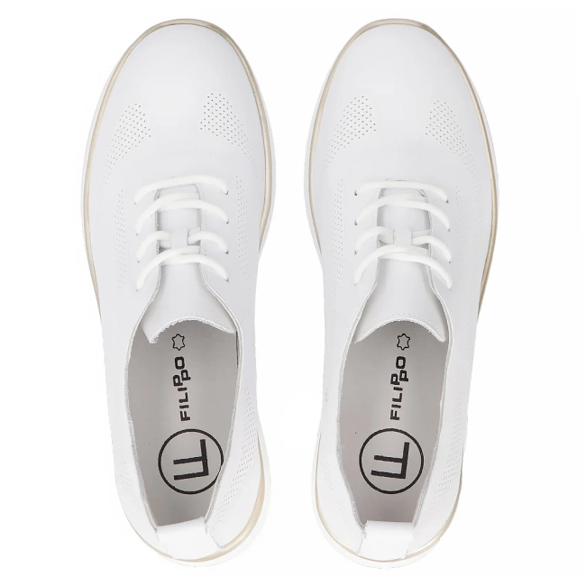 Leather sneakers Filippo DP6720/25 WH white