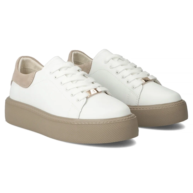 Skórzane sneakersy Filippo DP6119/26 WH białe