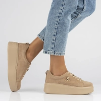 Leather sneakers Filippo DP6246/24 BE beige