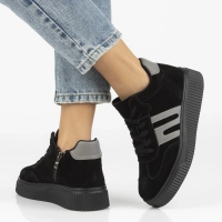 Skórzane sneakersy Filippo DP7425/25 BK czarne