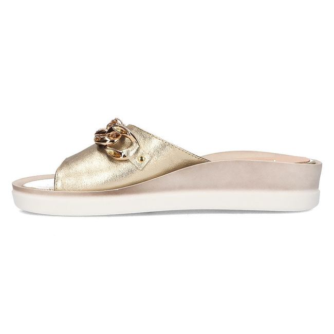 Leather flip-flops Filippo 105 gold