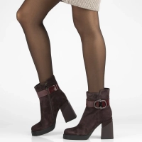 Leather ankle boots Filippo DBT7183/25 BG burgundy