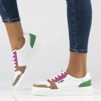 Skórzane półbuty na platformie Filippo DP6111/24 WH FH białe