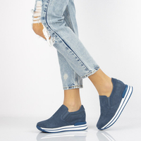 Skórzane sneakersy Filippo DP1512/21 Bl niebieskie