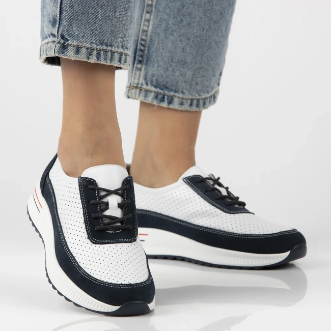 Leather shoes Filippo DP6717/25 WH NV white navy