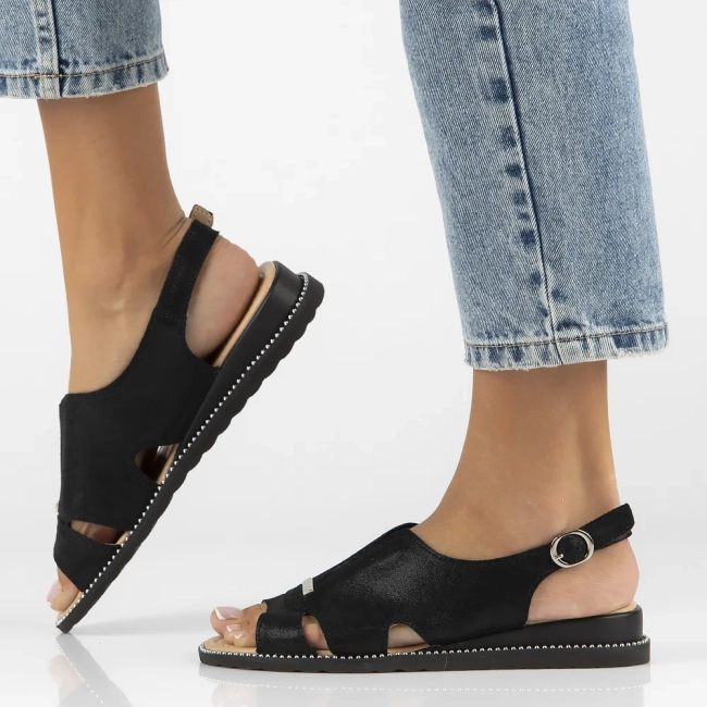 Leather sandals Filippo DS4470/24 BK black