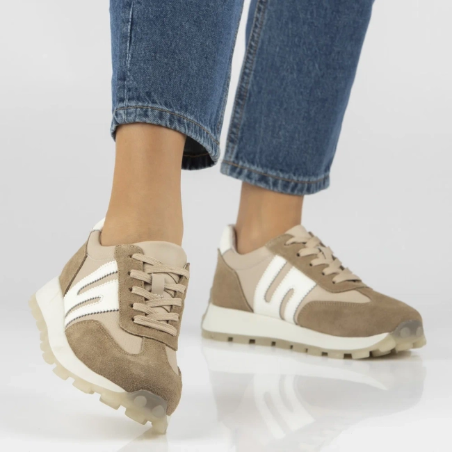 Leather sneakers Filippo DP7690/26 BE beige