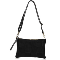 Handbag Toscanio Suede Messenger Bag Braided C87 black