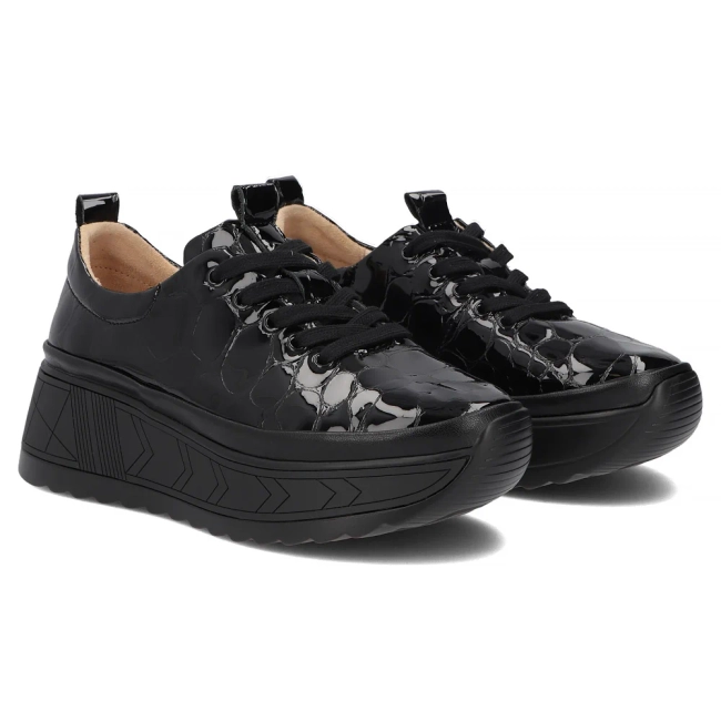 Skórzane sneakersy Filippo DP6427/26 BK CR czarne