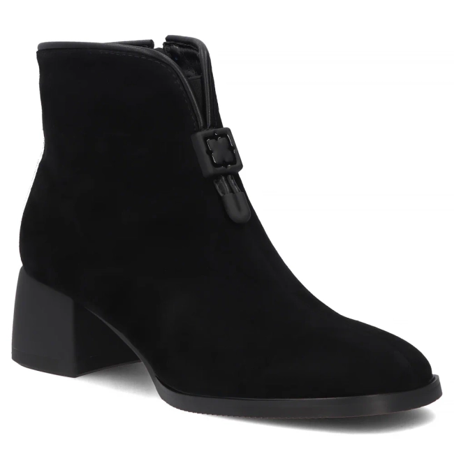 Skórzane botki na obcasie Filippo DBT8200/26 BK czarne