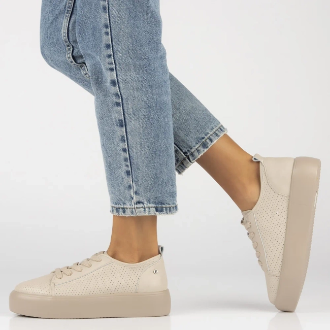 Leather sneakers Filippo DP6116/25 BE beige