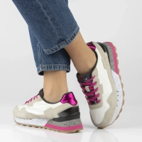 Skórzane sneakersy Filippo DP7927/26 WH FH biało-beżowe