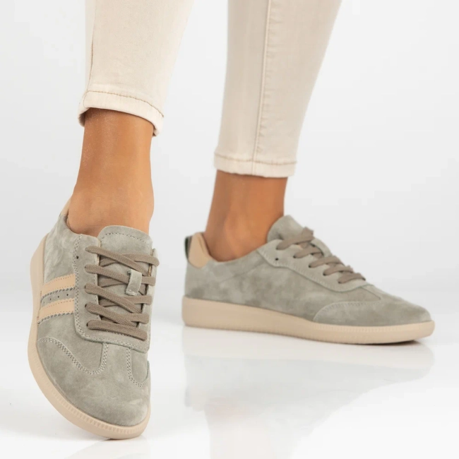 Skórzane sneakersy Filippo DP7508/26 KH khaki
