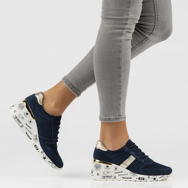 Leather Sneakers Filippo DP3550/22 NV navy