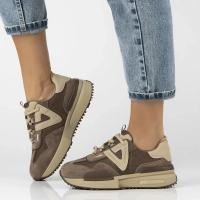 Skórzane sneakersy Filippo DP6523/24 BE brązowe