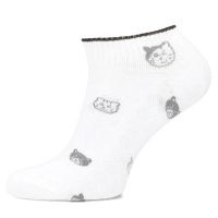 Women's Socks L604-7 white cats
