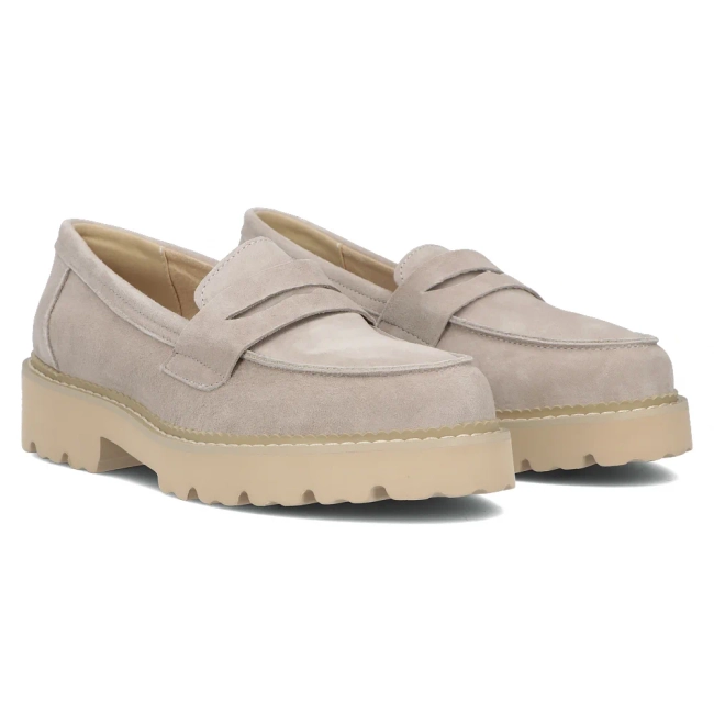 Skórzane półbuty na platformie Filippo DP6090/24 TP taupe