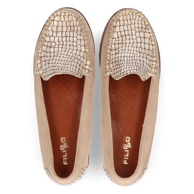 Leather loafers Filippo 10118 beige