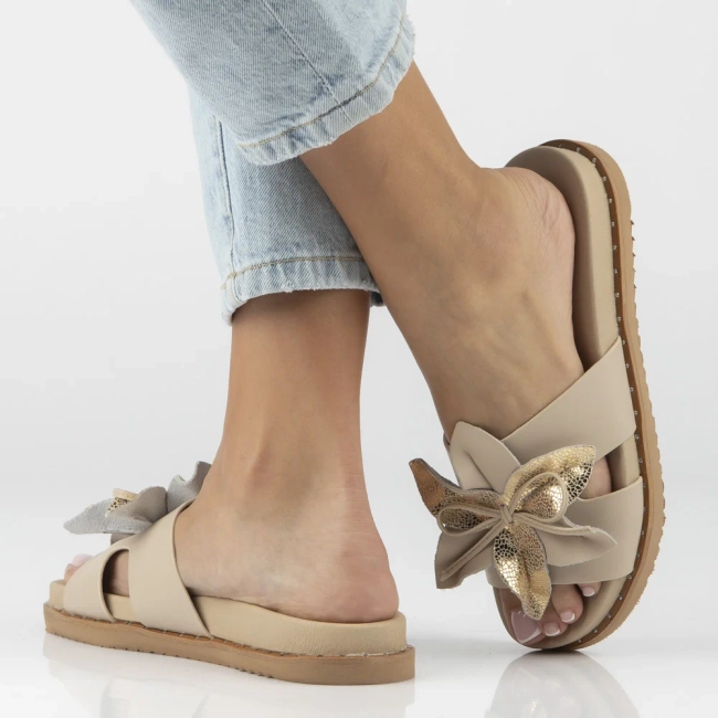Leather flip-flops Filippo DK7638/26 BE beige