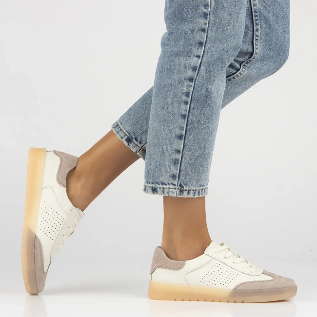 Leather sneakers Filippo DP6745/25 BE beige