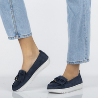 Leather shoes Filippo DP021/20 NV navy blue