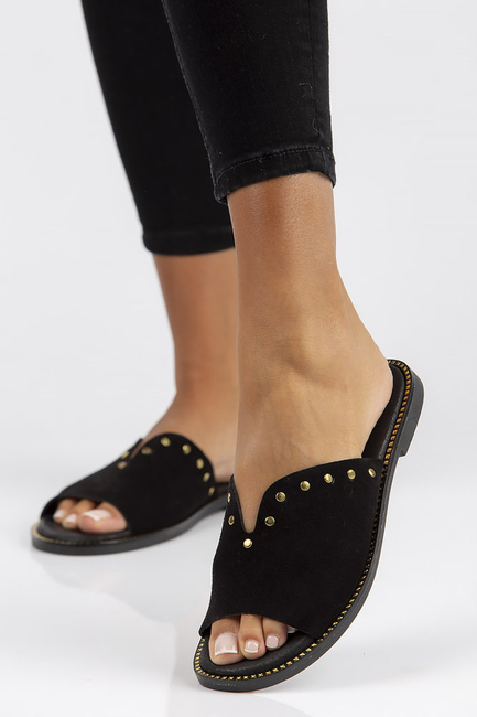 Leather Slippers Filippo LH-425 black