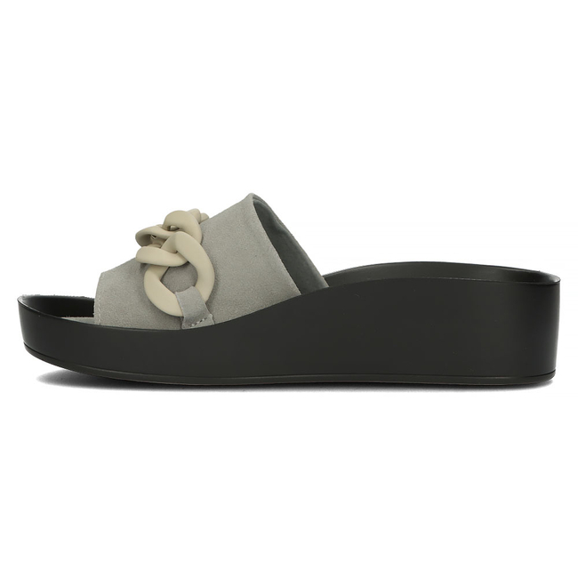 Skórzane klapki Filippo DK3593/22 GR szare