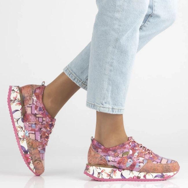 Skórzane sneakersy Laura Vita delphine 07 cerise różowe