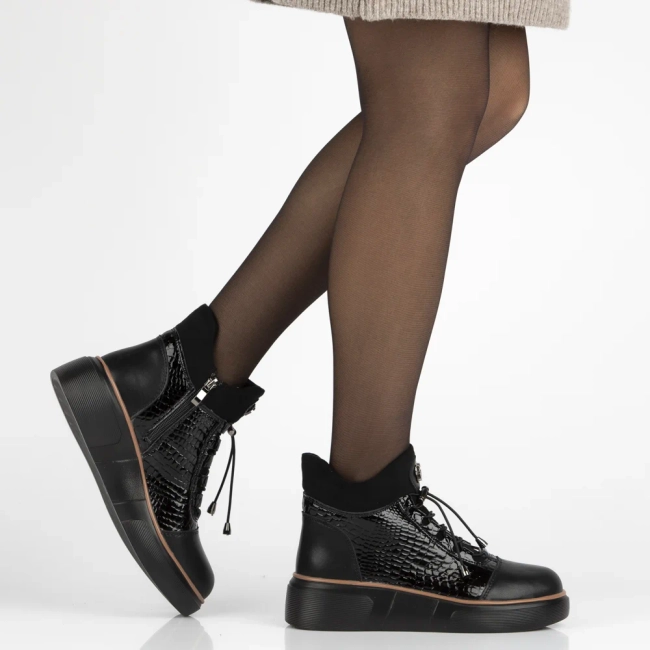 Leather ankle boots Filippo DBT7420/25 BK black