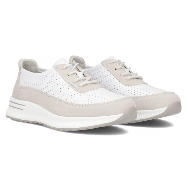 Leather shoes Filippo DP6717/25 WH GR white-grey