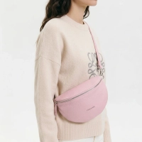 Pink leather crossbody bag Toscanio F181