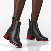 Leather heeled ankle boots Filippo DBT7374/26 BK RD black