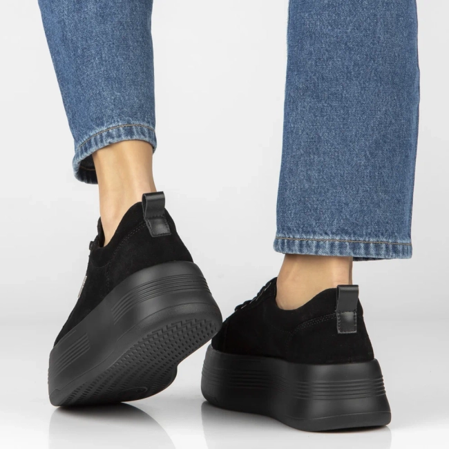Leather sneakers Filippo DP8114/26 BK black