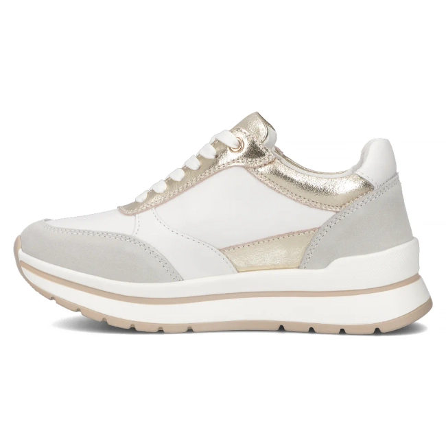 Skórzane sneakersy Filippo DP6858/25 WH GO biało złote