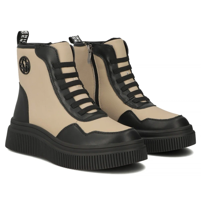 Leather ankle boots Filippo DBT7298/25 BE BK beige