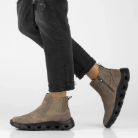 Skórzane botki na platformie Filippo DBT6346/24 TP taupe