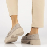 Skórzane półbuty na platformie Filippo DP6100/24 TP taupe