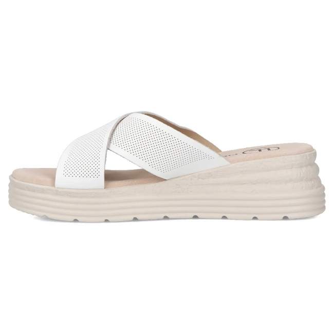 Skórzane klapki Filippo DK6707/25 WH białe