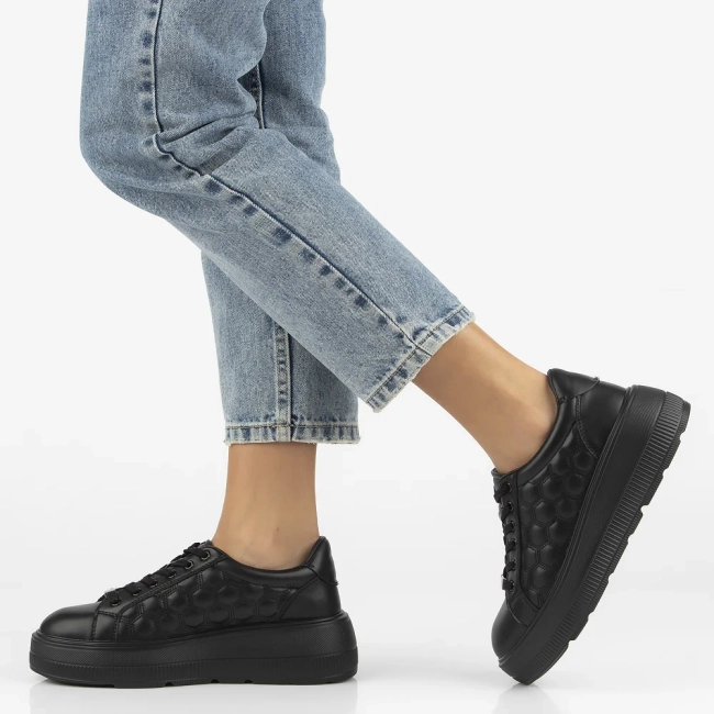 Leather sneakers Filippo DP7285/25 BK black