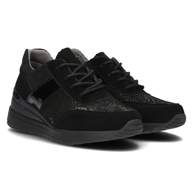 Leather Wedge Sneakers Filippo DP1527/21 BK black