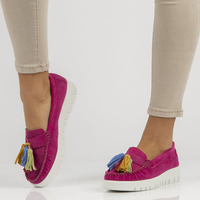 Skórzane półbuty Filippo DP3535/22 FH różowe