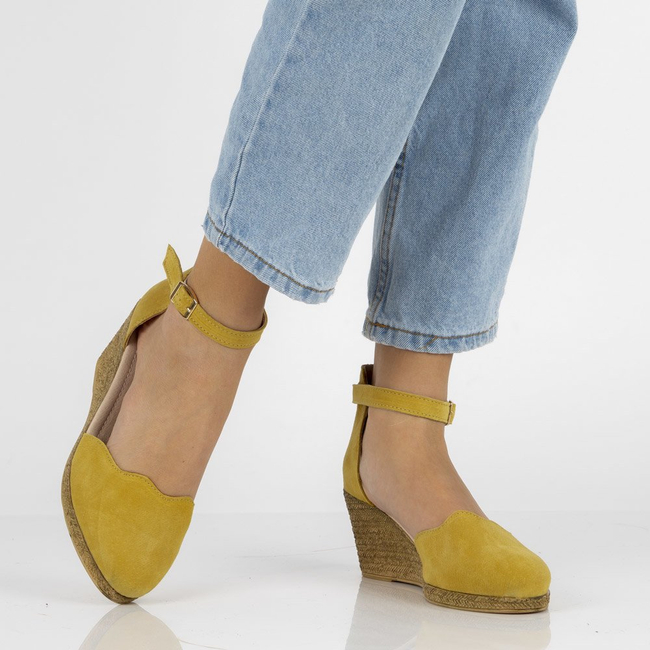 Skórzane sandały Filippo DS1394/20 YL żółte