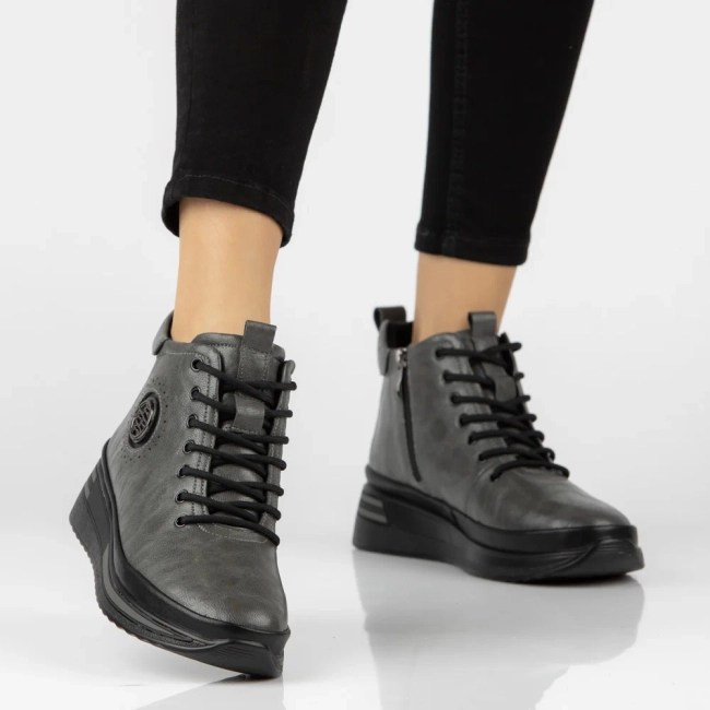 Leather platform ankle boots Filippo DBT4215/26 GR grey